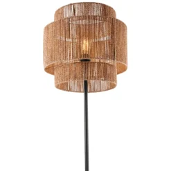 Lampade Da Terra-Selezionato da Mazzolaluce Lampada da terra etnica paralume in paglia h145 cm