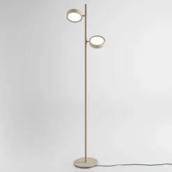 Lampade Da Terra-Gea Luce Lampada da terra gpi tortora due led 3000k orientabili