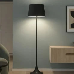 Lampade Da Terra-Ideal Lux Lampada da terra london pt1 nera per salotto