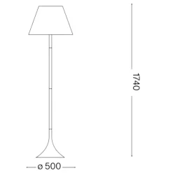 Lampade Da Terra-Ideal Lux Lampada da terra london pt1 nera per salotto