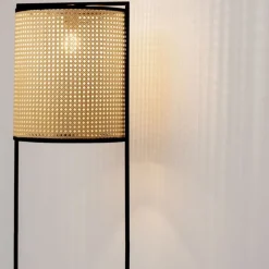 Lampade Da Terra-Selezionato da Mazzolaluce Lampada da terra in rattan cilindrica h150 cm
