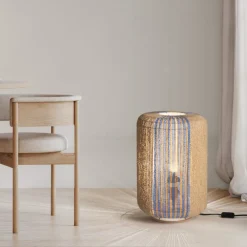 Lampade Da Terra-Selezionato da Mazzolaluce Lampada da terra in rattan corda naturale blu etnica