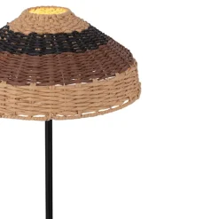Lampade Da Terra-Selezionato da Mazzolaluce Lampada da terra in rattan stelo nero e filo in tessuto