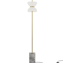 Lampade Da Terra-Maytoni Lampada da terra kyoto per salotto moderna oro base di marmo