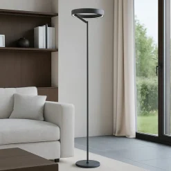 Lampade Da Terra-Gea Luce Lampada da terra led 3000k criseide nera design moderno