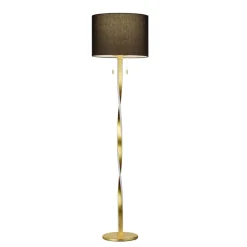 Lampade Da Terra-Selezionato da Mazzolaluce Lampada da terra led 3000k foglia oro paralume nero