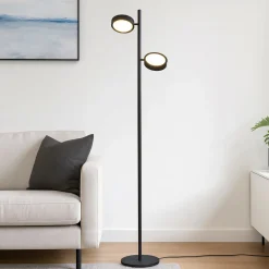 Lampade Da Terra-Gea Luce Lampada da terra led 3000k gpin per salotto moderno nera