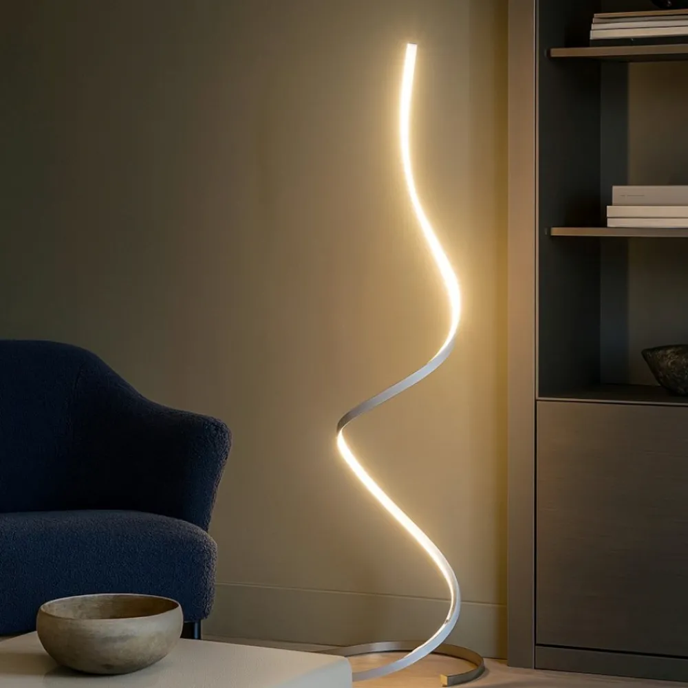 Lampade Da Terra-Selezionato da Mazzolaluce Lampada da terra led per soggiorno design moderna cromo