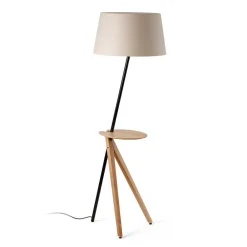 Lampade Da Terra-Selezionato da Mazzolaluce Lampada da terra legno design moderno con mensola per soggiorno living