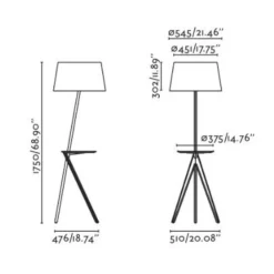 Lampade Da Terra-Selezionato da Mazzolaluce Lampada da terra legno design moderno con mensola per soggiorno living