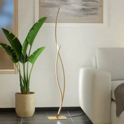 Lampade Da Terra-Eglo Lampada da terra marrone effetto legno design moderno 20w 4000k grisolia