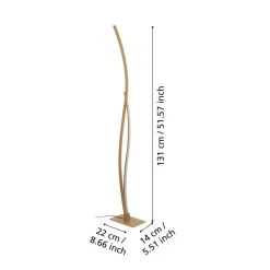 Lampade Da Terra-Eglo Lampada da terra marrone effetto legno design moderno 20w 4000k grisolia