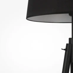 Lampade Da Terra-Maytoni Lampada da terra calvin tre piedi paralume in tessuto nero