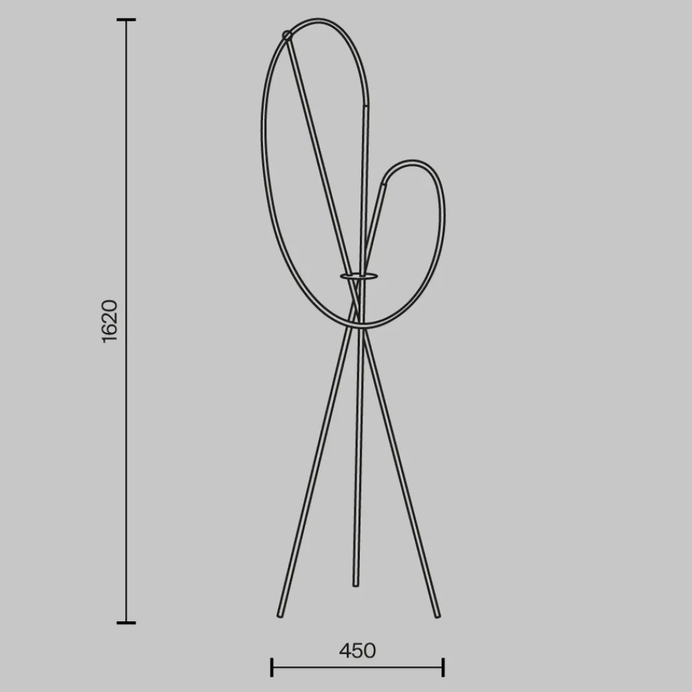 Lampade Da Terra-Maytoni Lampada da terra crochet ultramoderna led 3000k nera con tre piedi