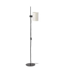 Lampade Da Terra-Selezionato da Mazzolaluce Lampada da terra metallo nero paralume beige orientabile