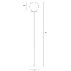Lampade Da Terra-Miloox Lampada da terra jotto moderna sfera vetro trasparente ambra