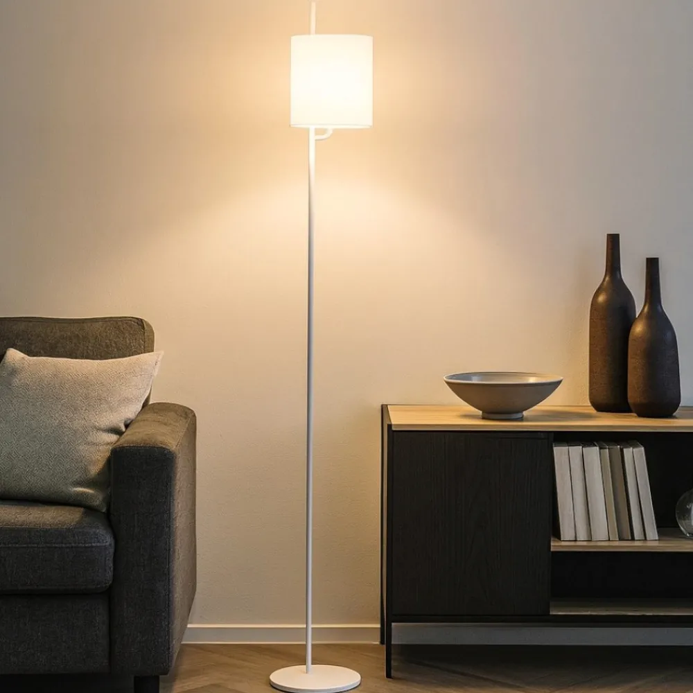 Lampade Da Terra-Selezionato da Mazzolaluce Lampada da terra moderna bianca per salotto minimalista