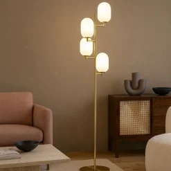Lampade Da Terra-Selezionato da Mazzolaluce Lampada da terra moderna colore oro sfere di vetro