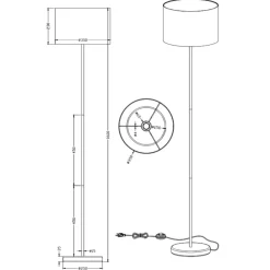 Lampade Da Terra-Selezionato da Mazzolaluce Lampada da terra moderna con paralume bianco h160 cm