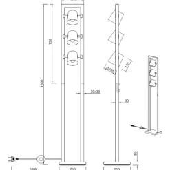 Lampade Da Terra-Selezionato da Mazzolaluce Lampada da terra moderna da salotto h150 cm orientabile