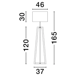 Lampade Da Terra-Selezionato da Mazzolaluce Lampada da terra moderna di legno scuro con paralume grigio