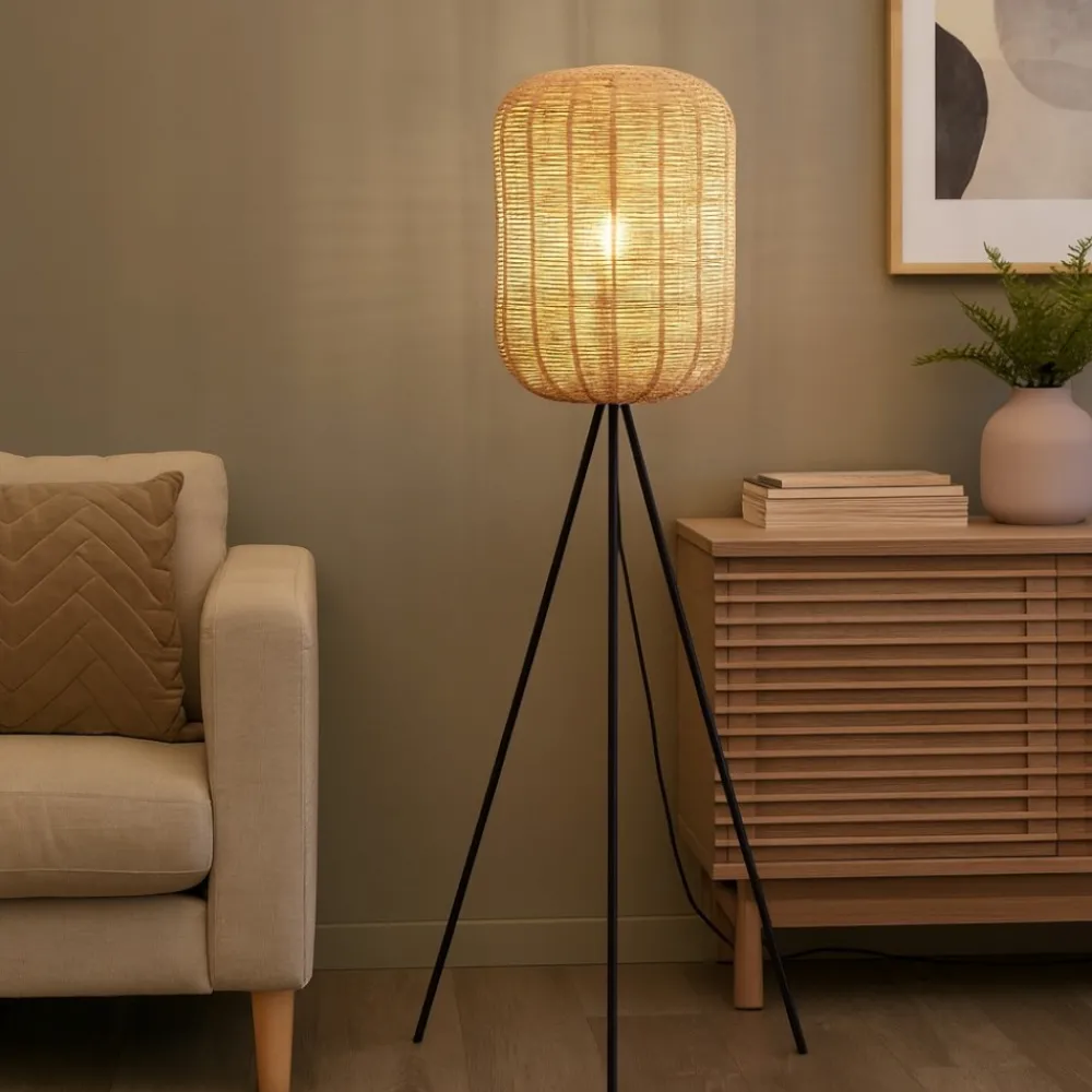 Lampade Da Terra-Selezionato da Mazzolaluce Lampada da terra moderna h150 cm marrone e nera