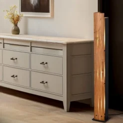 Lampade Da Terra-Selezionato da Mazzolaluce Lampada da terra moderna in legno per camera da letto h121 cm rettangolare
