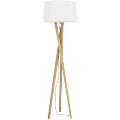 Lampade Da Terra-Selezionato da Mazzolaluce Lampada da terra moderna in legno e tessuto h160 cm