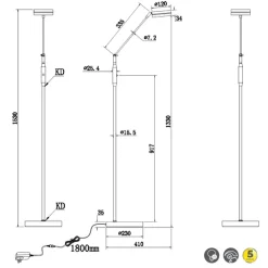Lampade Da Terra-Selezionato da Mazzolaluce Lampada da terra moderna led da 2700k a 4000k antracite per ufficio