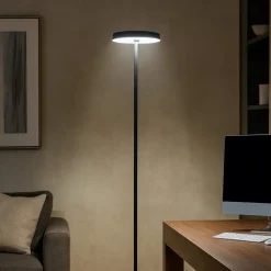 Lampade Da Terra-Selezionato da Mazzolaluce Lampada da terra moderna led 3000k nera h170 cm