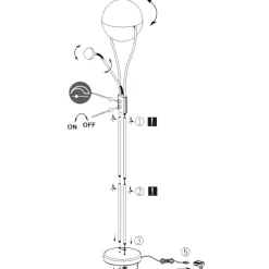 Lampade Da Terra-Selezionato da Mazzolaluce Lampada da terra moderna led 3000k orientabile 2 luci