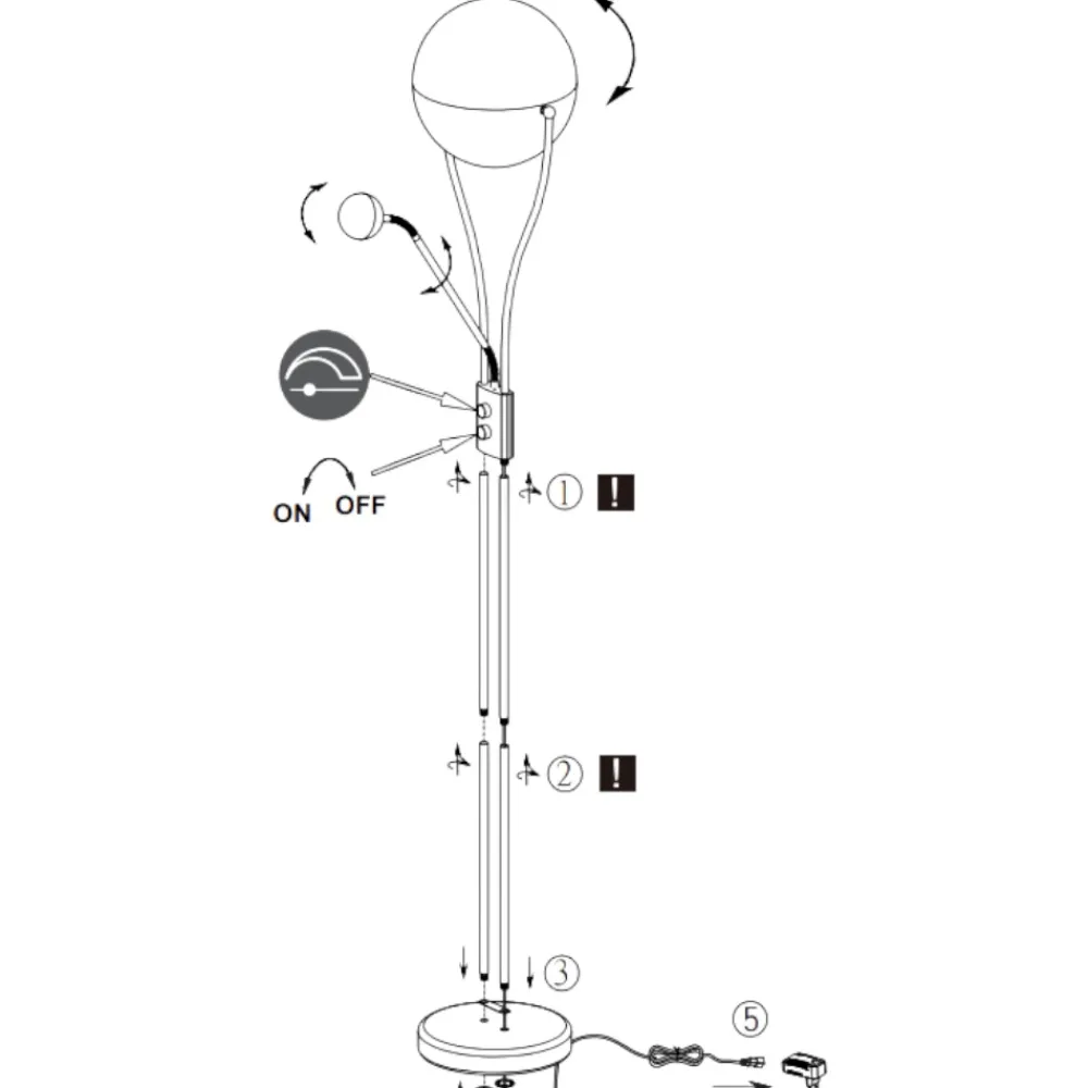 Lampade Da Terra-Selezionato da Mazzolaluce Lampada da terra moderna led 3000k orientabile 2 luci