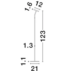 Lampade Da Terra-Selezionato da Mazzolaluce Lampada da terra moderna led 3000k rotondo h123 cm