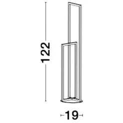 Lampade Da Terra-Selezionato da Mazzolaluce Lampada da terra moderna led 3000k rettangolare nera