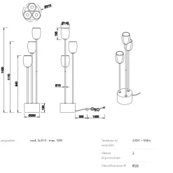 Lampade Da Terra-Selezionato da Mazzolaluce Lampada da terra moderna 3 luci per soggiorno