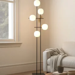Lampade Da Terra-Miloox Lampada da terra moderna lingotto nero oro per salotto
