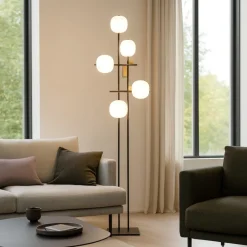 Lampade Da Terra-Miloox Lampada da terra moderna lingotto nero oro per salotto