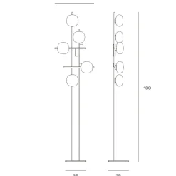 Lampade Da Terra-Miloox Lampada da terra moderna lingotto nero oro per salotto