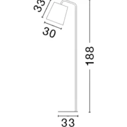 Lampade Da Terra-Selezionato da Mazzolaluce Lampada da terra moderna nera per salotto h188 cm