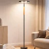 Lampade Da Terra-Selezionato da Mazzolaluce Lampada da terra moderna nera led 3000k per soggiorno h160 cm