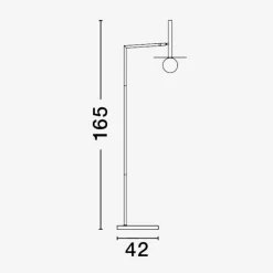 Lampade Da Terra-Selezionato da Mazzolaluce Lampada da terra moderna nera per salotto h165 cm