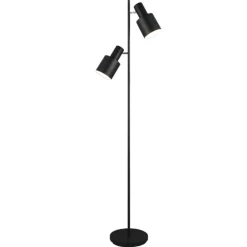 Lampade Da Terra-Selezionato da Mazzolaluce Lampada da terra moderna nera con due luci orientabili h161 cm