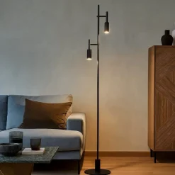 Lampade Da Terra-Selezionato da Mazzolaluce Lampada da terra moderna nera led 14w 3000k luci orientabili da lettura