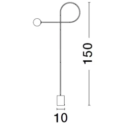 Lampade Da Terra-Selezionato da Mazzolaluce Lampada da terra moderna nera design minimalista