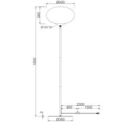 Lampade Da Terra-Selezionato da Mazzolaluce Lampada da terra moderna nera per camera da letto