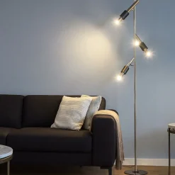 Lampade Da Terra-Selezionato da Mazzolaluce Lampada da terra moderna orientabile 3 led 2300k 3000k 4000k nickel opaco