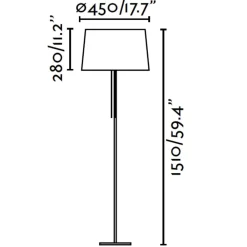 Lampade Da Terra-Selezionato da Mazzolaluce Lampada da terra moderna paralume nero
