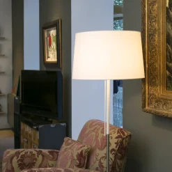 Lampade Da Terra-Selezionato da Mazzolaluce Lampada da terra moderna paralume bianco per soggiorno