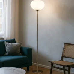 Lampade Da Terra-Selezionato da Mazzolaluce Lampada da terra moderna per salotto colore oro h150 cm