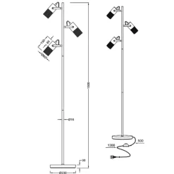 Lampade Da Terra-Selezionato da Mazzolaluce Lampada da terra moderna per salotto h150 cm con lampade orientabili